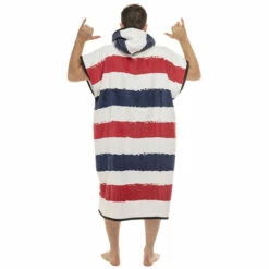 All-In Poncho Classic Beach Strippe Blue Waffle -Équipement De Surf Soldes 2024 poncho classic beach strippe blue waffle 2