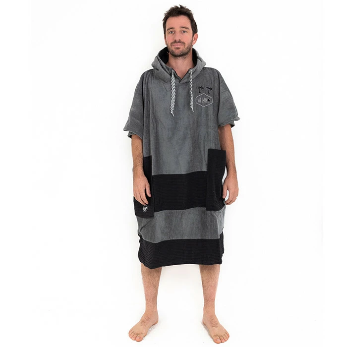 All-In V Poncho Beach Charcoal Black Waffle 4 All-In V Poncho Beach Charcoal Black Waffle – Image 2