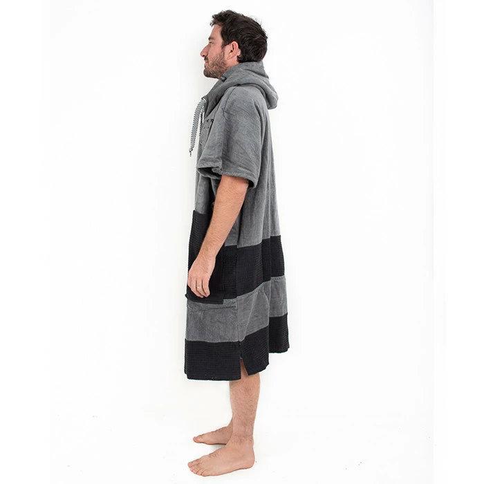 All-In V Poncho Beach Charcoal Black Waffle 5 All-In V Poncho Beach Charcoal Black Waffle – Image 3