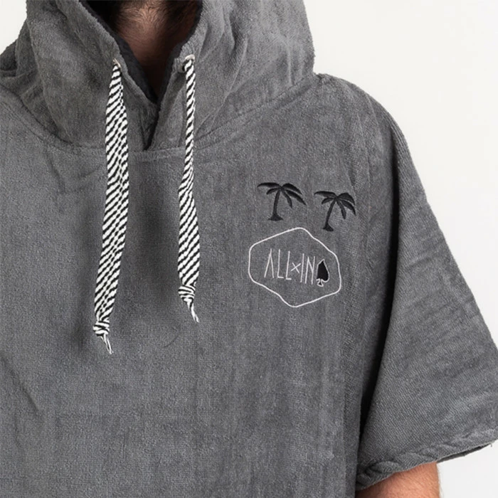 All-In V Poncho Beach Charcoal Black Waffle 6 All-In V Poncho Beach Charcoal Black Waffle – Image 4