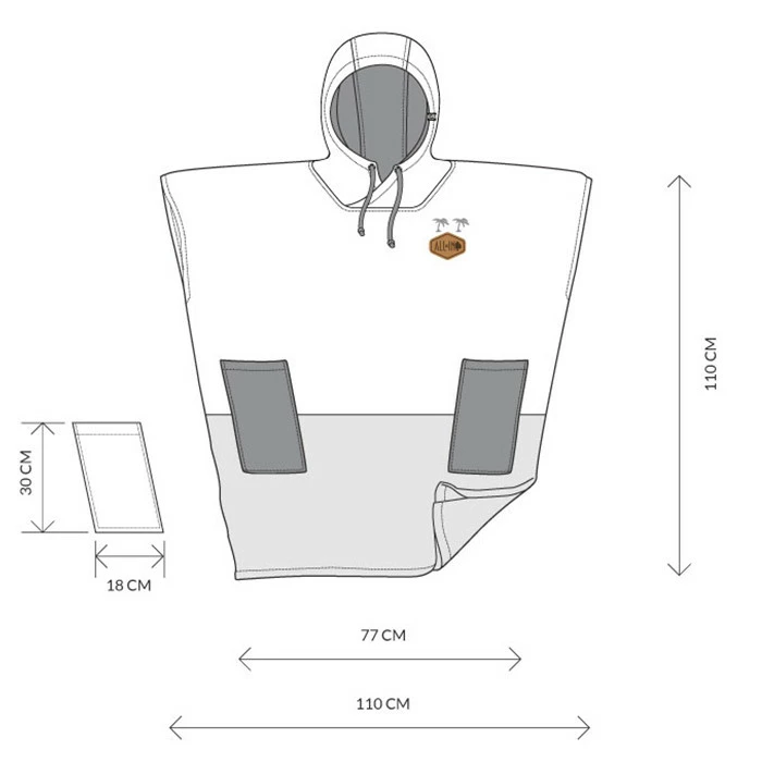 All-In V Poncho Beach Charcoal Black Waffle 8 All-In V Poncho Beach Charcoal Black Waffle – Image 6