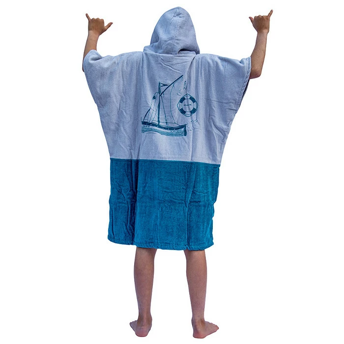All-In V Poncho Kid Marin Sky Navy Brick Waffle 5 All-In V Poncho Kid Marin Sky Navy Brick Waffle – Image 3
