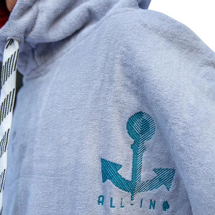 All-In V Poncho Kid Marin Sky Navy Brick Waffle 6 All-In V Poncho Kid Marin Sky Navy Brick Waffle – Image 4