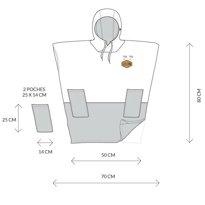 All-In V Poncho Kid Marin Sky Navy Brick Waffle 7 All-In V Poncho Kid Marin Sky Navy Brick Waffle – Image 5